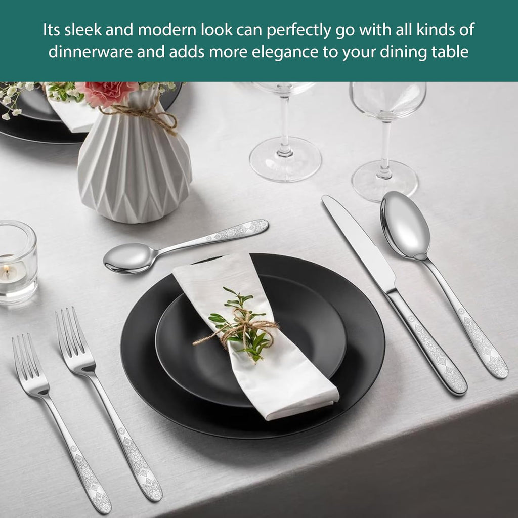 40-Piece Flatware Set, Service for 8, Premium Stainless Steel Cutlery Set