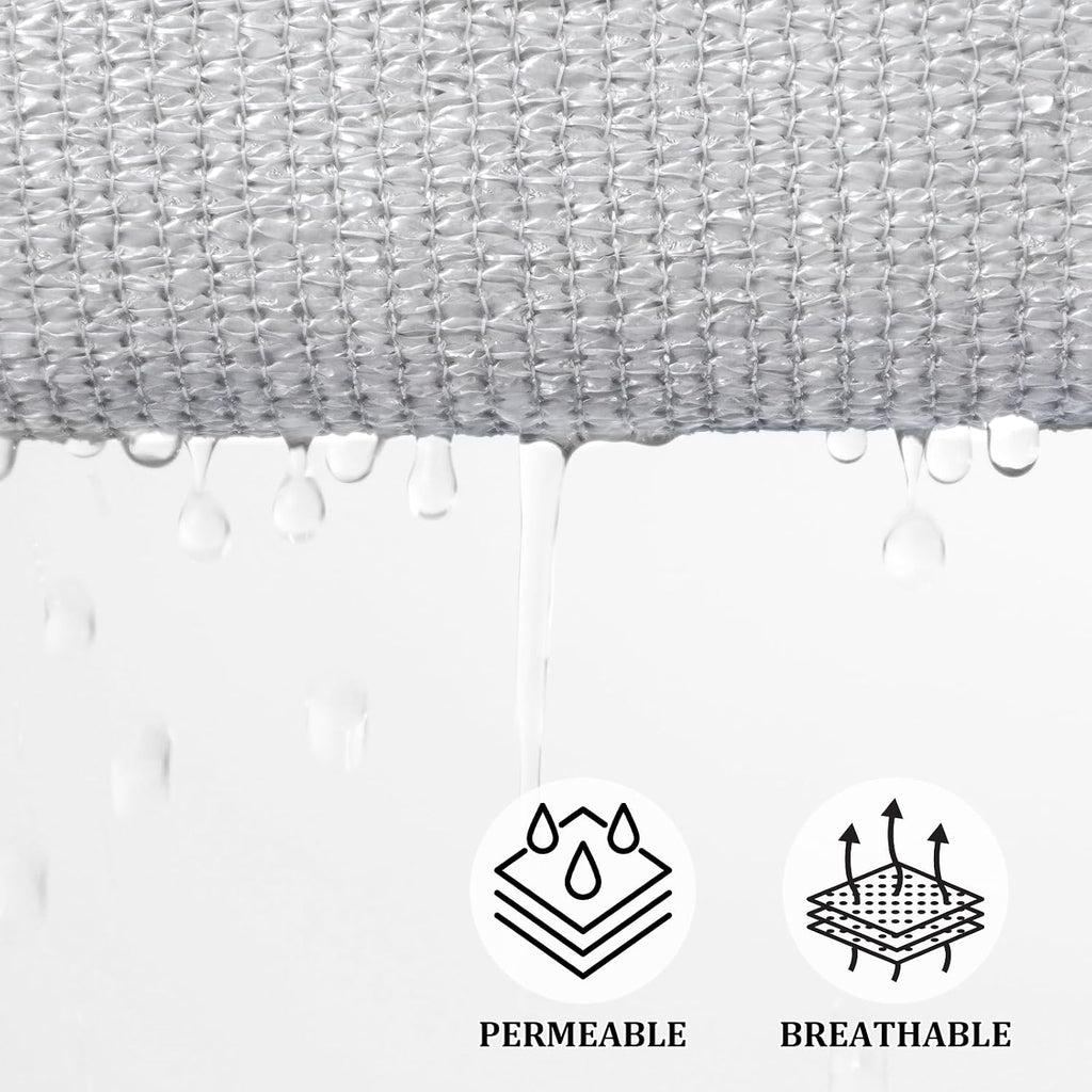Shade Sail 13'X17' Rectangle Light Grey Breathable UV Block Outdoor Canopy for Backyard Patio Pergola Garden Deck(We