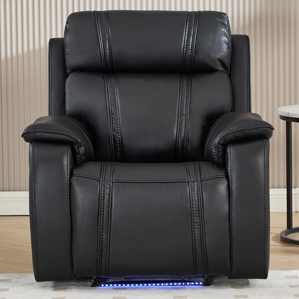 Power Recliner Chairs for Adults, Leather Recliner Chair with Ambient Lighting, Electric Reclining Sofa Couch Set