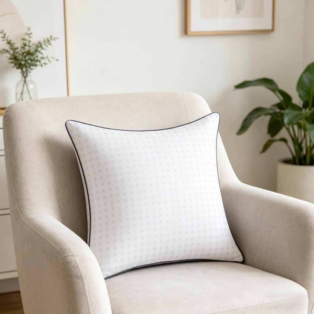 18"x18" Pillow Inserts with 100% Cotton Cover Decorative Square Throw 18 Pillows for Couch, Sofa and Bed - Set of 2