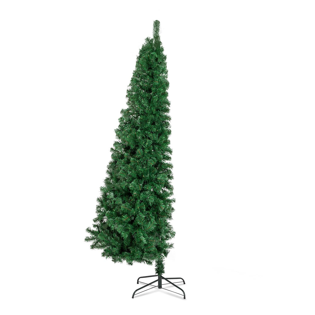 7ft Prelit Half Christmas Tree, 230 Warm Lights, 881 Tips