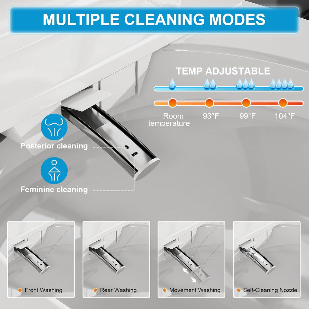 Smart Toilet with Bidet Built-in, Auto Open/Close Lid & Flush, Foam Shield Anti-Splash