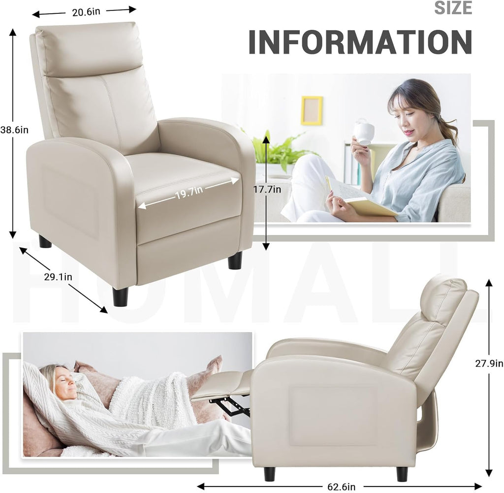 Recliner Chair, Recliner Sofa for Adults, Recliners Home Theater Seating with Lumbar Support