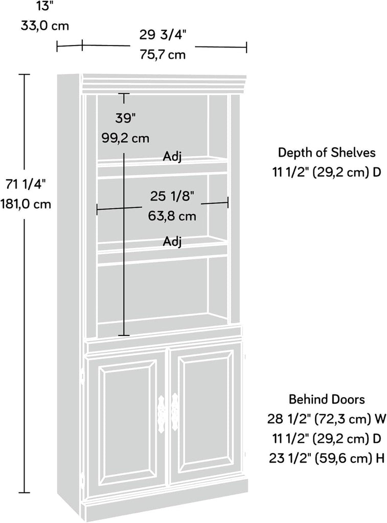 Heritage Hill Library With Doors/ Book shelf, Classic Cherry finish