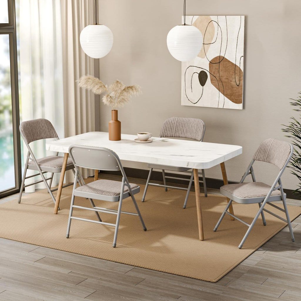 12 Pack Fabric Folding Chairs with Padded Cushion, Steel Frame, Grey, 350lbs
