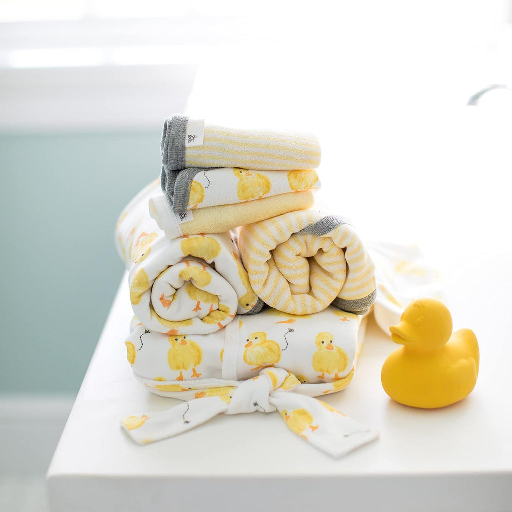 Hooded Robe Organic Terry Bathrobe, Newborn Bath Essentials, Unisex Boys and Girls