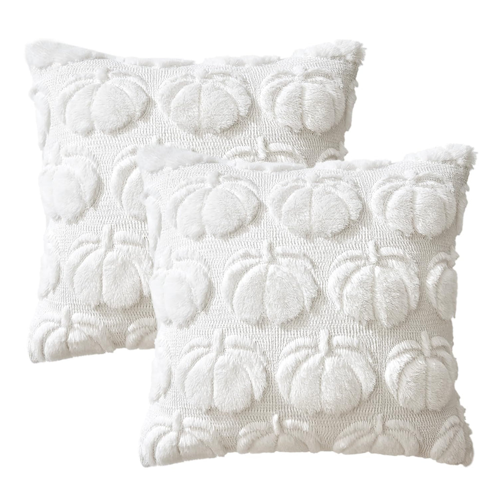 Fall Pillow Covers Pumpkin Fall Decor 22x22 Pure White