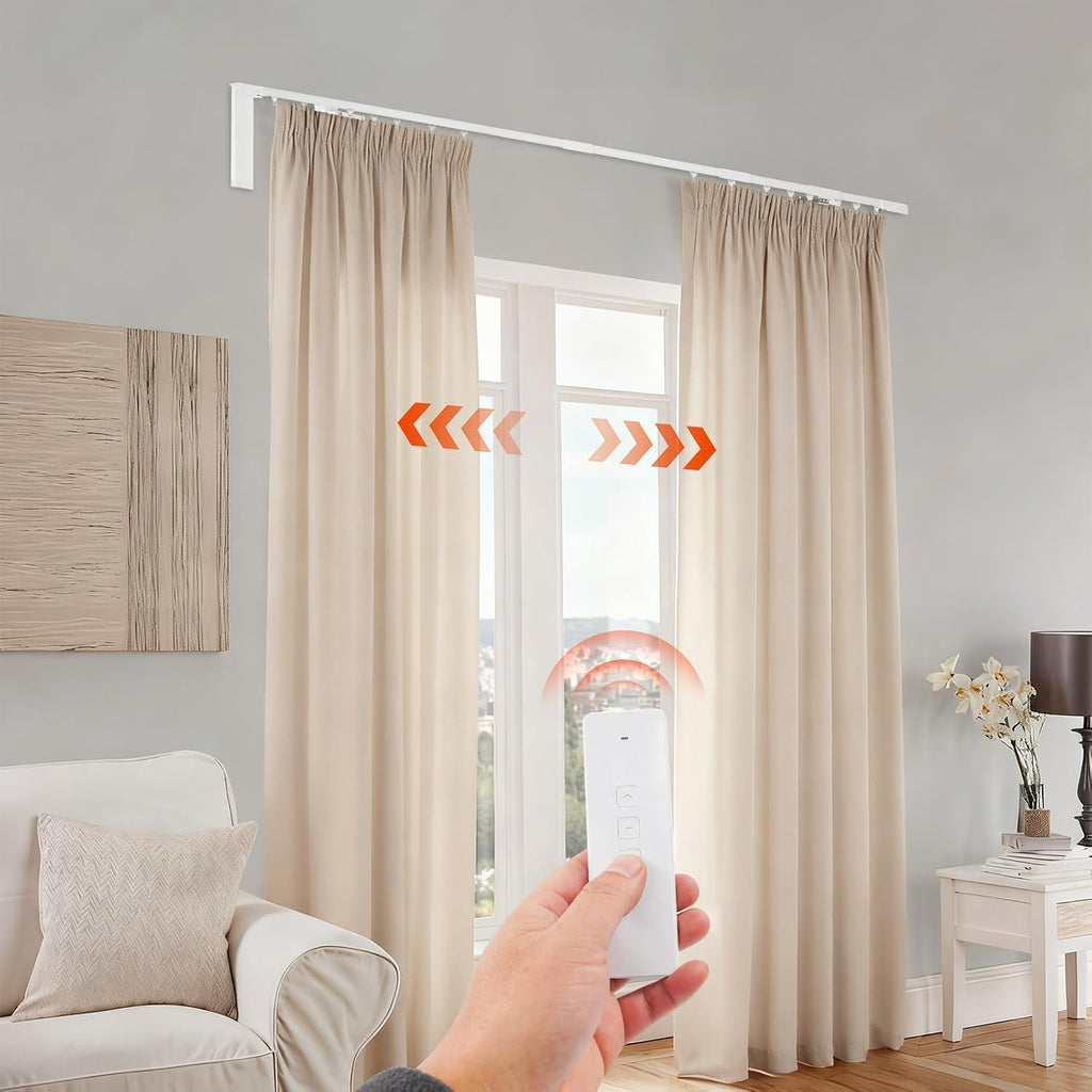 Electric Curtain Tracks, Automatic Curtains Opener Curtains Rod with Smart/Manual/Remote Control, Retractable