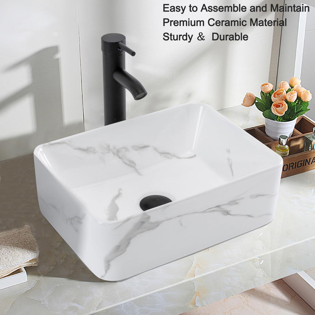 Bathroom Vessel Sink Combo with Faucet and Pop-up Drain