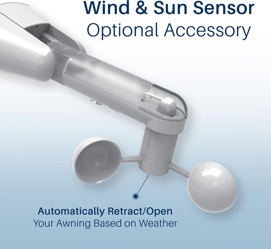 Electric Awning Full Cassette with LED (14x10) | Fully enclosed weatherproof housing, motorized remote extension