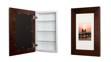 14x24 Concealed Picture Frame Medicine Cabinet Without Mirror, Recessed in The Wall, Made in North America, Real