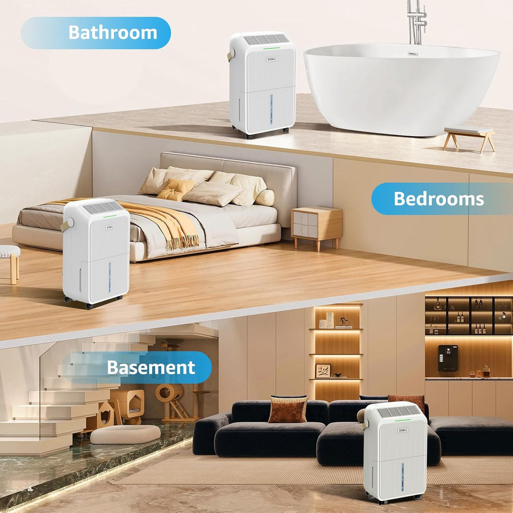 2500 Sq.Ft Dehumidifier for Basement with Drain Hose Max 34 Pints, Dehumidifiers for Home, Bedroom, Bathroom