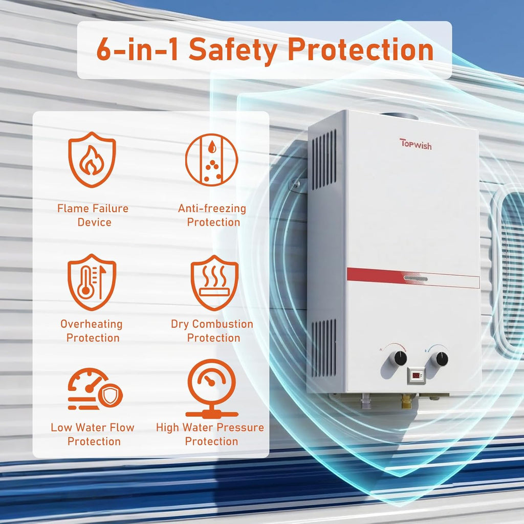Tankless Propane Water Heater 12L, Portable Instant Gas Hot Water Heater 3.16GPM 81