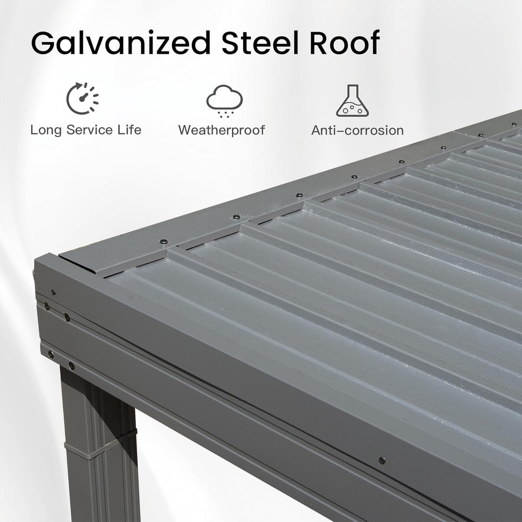 Domi 12' x 20' Lean to Gazebo, Wall Mounted Gazebos Pergola  - Image 6