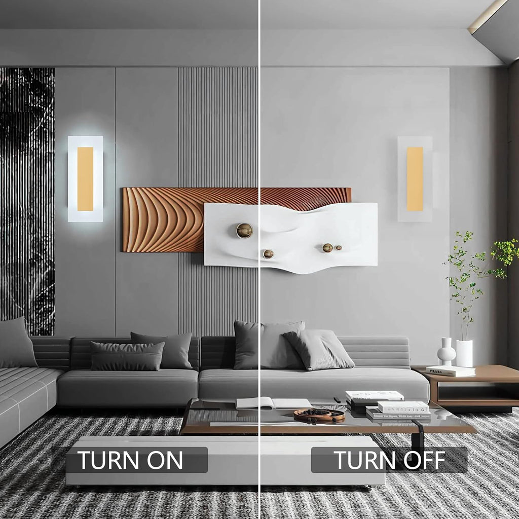 Modern LED Acrylic Gold Wall Sconce White Light 6000K for Bedroom Corridor Stairs Bathroom Indoor Lighting Fixture