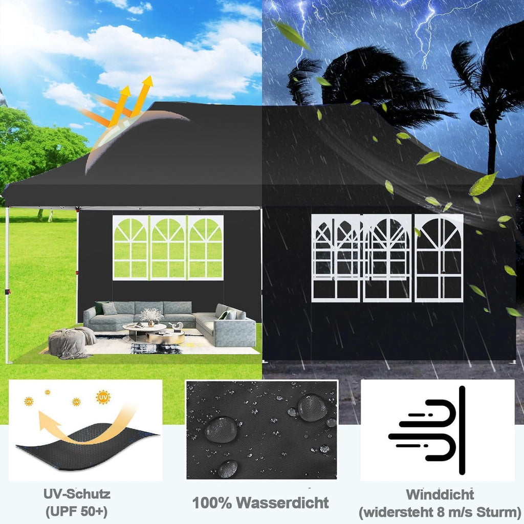 Canopy 10x20 Pop Up Canopy Tent with 6 Sidewalls