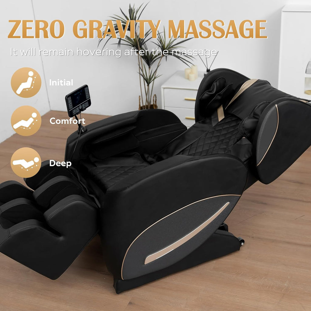 Zero Gravity Massage Chair Recliner with 10 Massage Rollers, Full Body Air Pressure Therapy, Heated Lumbar & Leg