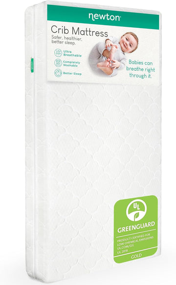 Crib Mattress & Toddler Bed, Breathable & Washable - White