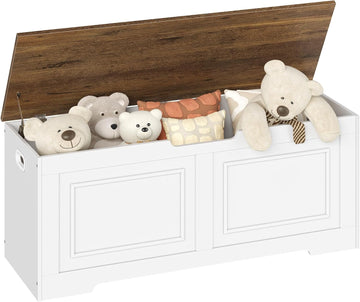 Storage Bench, 47.2" Large Capacity Toy Chest, Farmhouse Storage Trunk with Soft Close Hinge, Wooden Storage Box