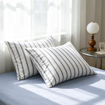 Striped Duvet Cover 3 Pieces Blue White Stripe Bedding Set