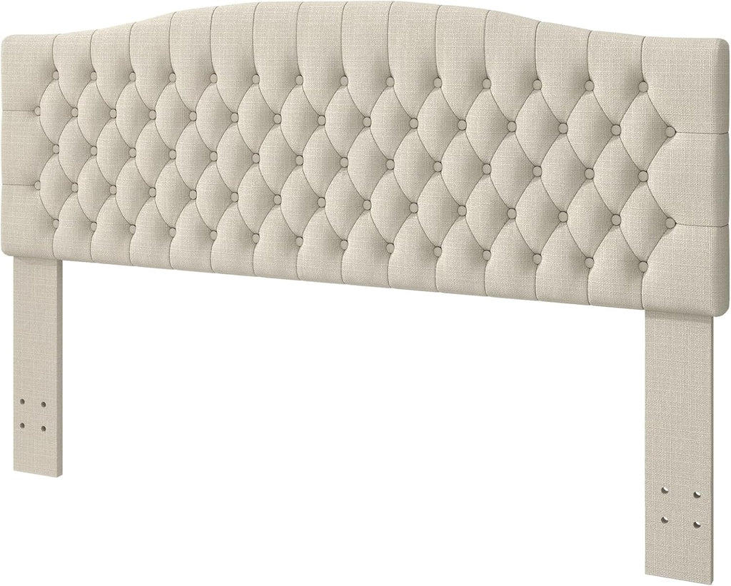King Headboard Only, Upholstered Headboard King for Adjustable Bed Linen Tufted Wall Mounted Head Board with Solid