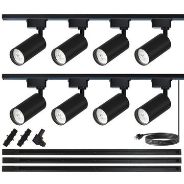 H Type LED Track Lighting Kit,Track Lighting 8 Heads Warm Light