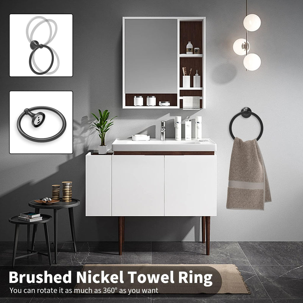 8-Pieces 24 Inch Matte Black Bathroom Hardware Set