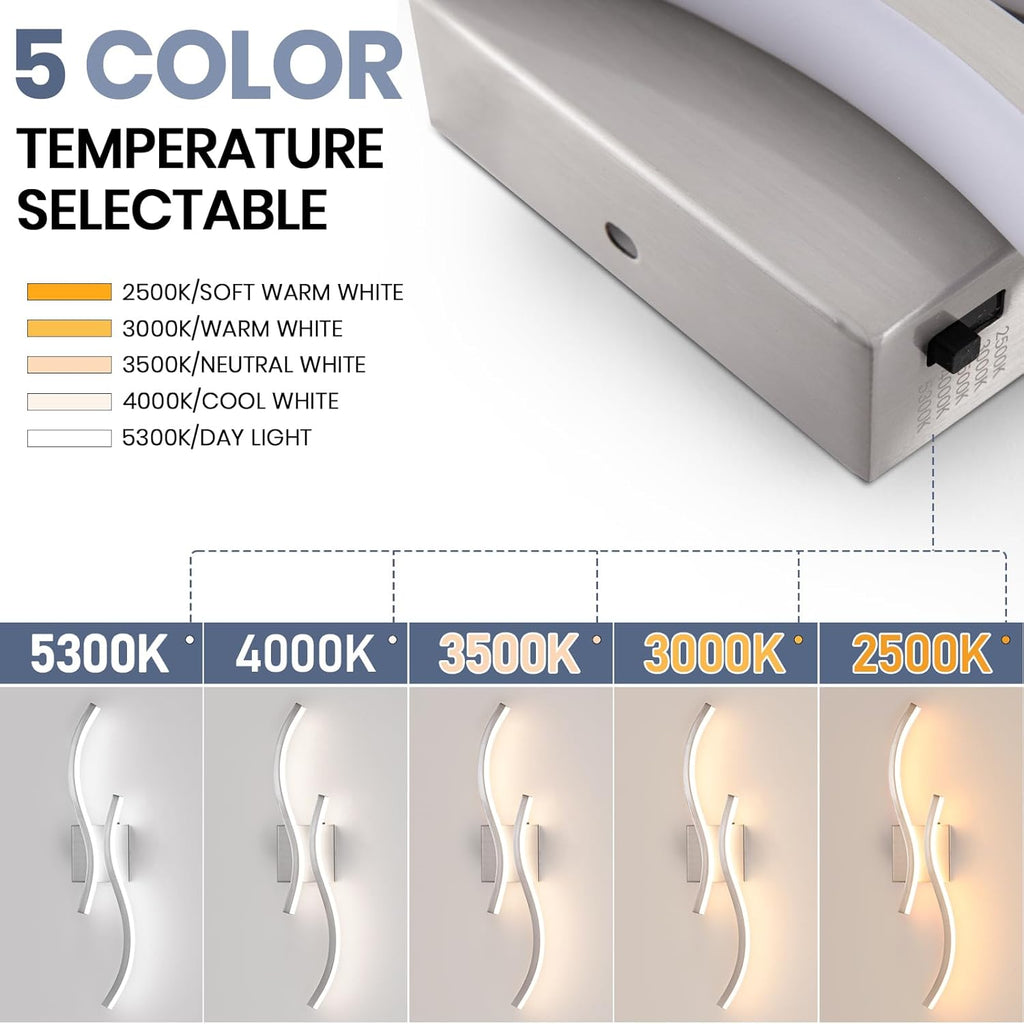Bathroom Vanity Light Fixture, 26W 5CCT Dimmable Modern Led Bathroom Light Fixtures Over Mirror, LED Vanity Lighting