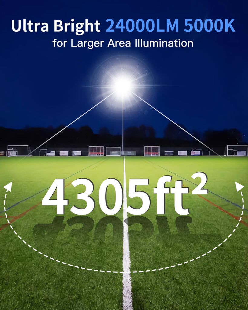 200W LED Flood Light Outdoor Plug in, IP66 for Yard Garage, 5000K