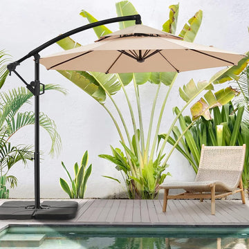 WUFF 10ft Patio Offset Umbrella Cantilever Umbrella Hanging Market Umbrella