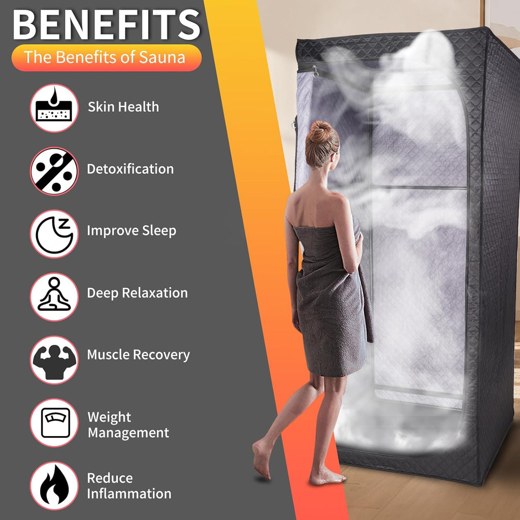 Portable Sauna Box Steam Room: Home Sauna Tent Kit for Personal Full Body Use Detox and Relaxation