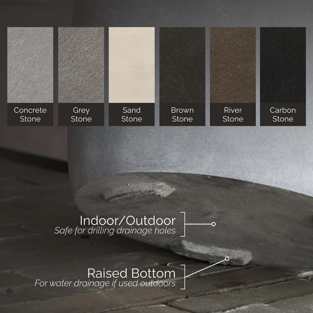 Cavo Large Fiberglass Bowl Planter, Wide Low Indoor/Outdoor | Handcrafted fiberglass & resin, weatherproof UV/frost