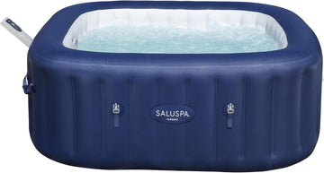 SaluSpa Hawaii 4 to 6 Person Inflatable Hot Tub, Square Energy-Efficient Portable Outdoor Spa with 140 AirJets, 71" x