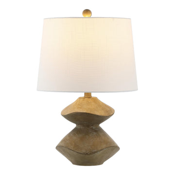 Laken 21.5" 2-Stack Cairn LED Table Lamp, Brown Wood Finish