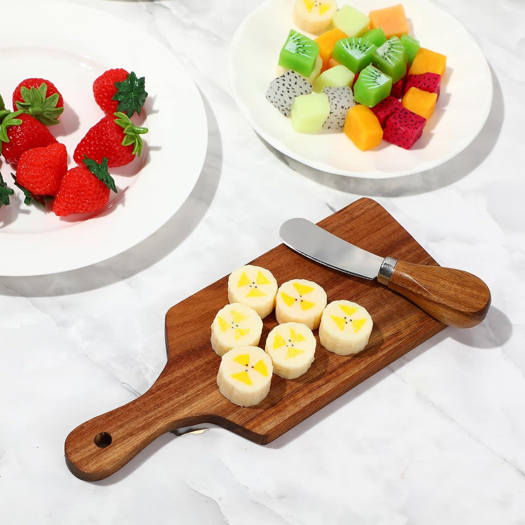 6 Pack Cheese Board and Cheese Spreader Knive Set Cutting board bulk with Gift Boxes Mini Charcuterie Boards Serving