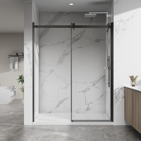 60.in W x 72.in H Frameless Shower Door Single Sliding