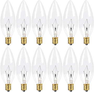 E12 Candelabra Light Bulbs 40W, Dimmable Warm White 2500K Chandelier Light Bulbs for Ceiling Fan or Pendants