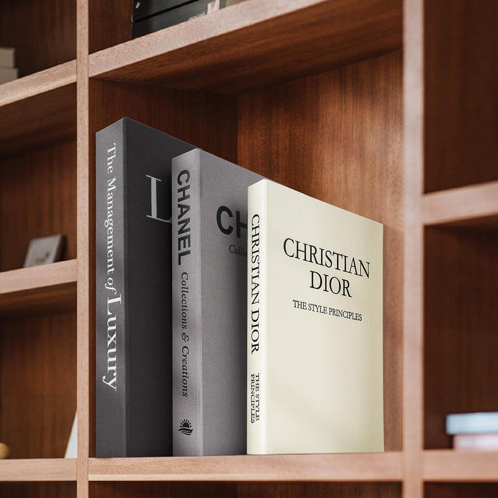 Decorative Books Set of 3, Black-Gray-Beige-Luxury | Coffee Table Home Decor, Living Room Decoration, Photo Storage