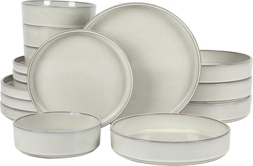 Two Time Oprah's Favorite Things Winner - Santorini Mist Double Bowl Terracotta Reactive Glaze Plates and Bowls