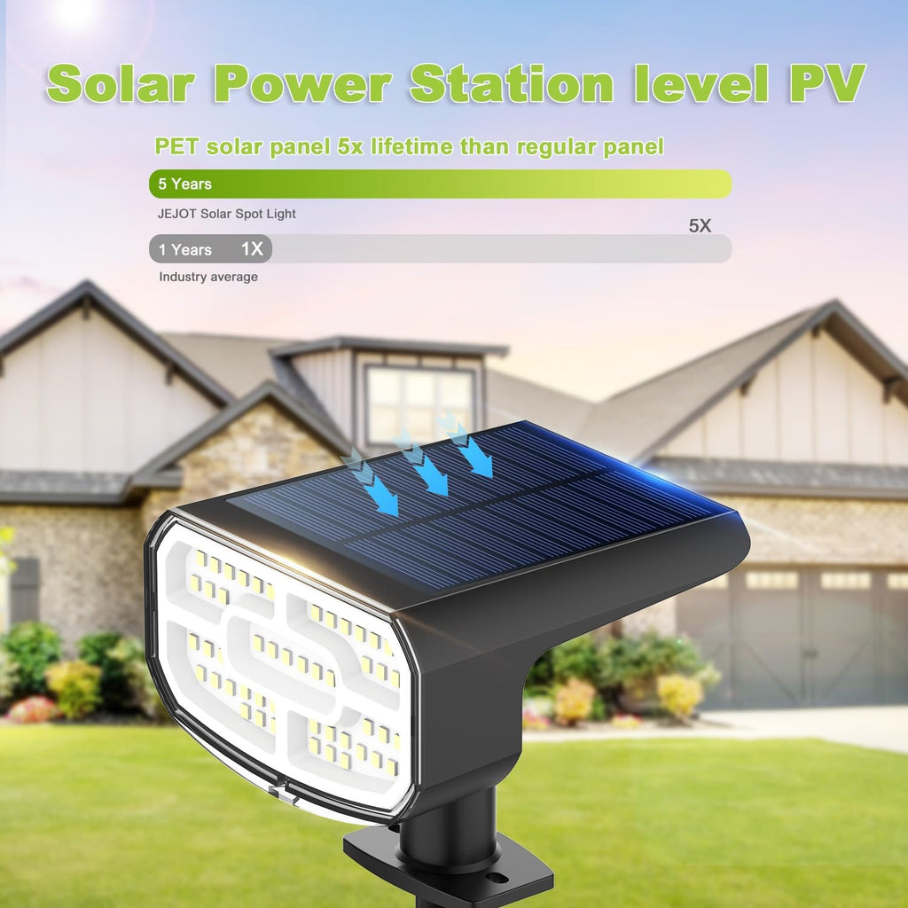 Solar Spotlights Waterproof IP65,Auto On/Off,3000K 2 Lighting Modes Solar spot Lights for