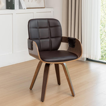 Walnut, Mid Century with Arm and Curved Back