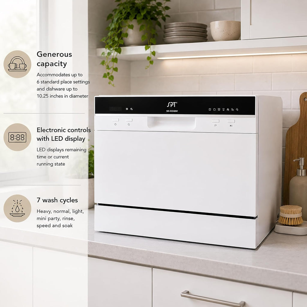 SD-2224DW Countertop Dishwasher with Delay Start