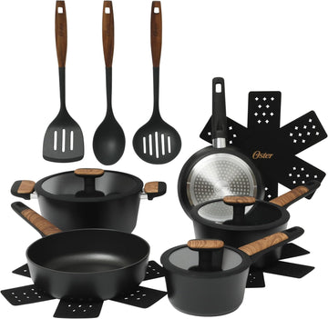 Platinum Oxburg 14 Piece Forged Aluminum PFA Free Non-toxic Premium Ceramic Non Stick Interior Cookware & Kitchen