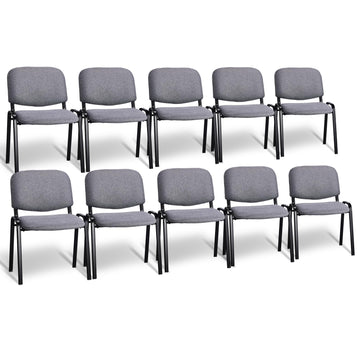 10-Pack Waiting Room Chairs, Stackable Chair, Fabric-Grey