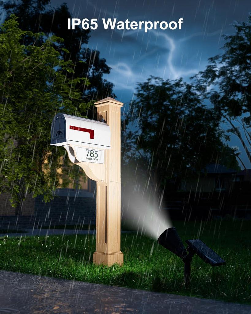 Solar Spot Lights Outdoor Waterproof for Flag, Palm Tree, Pole, Sign, Statue, Mailbox, Bright LED Outside Landscape