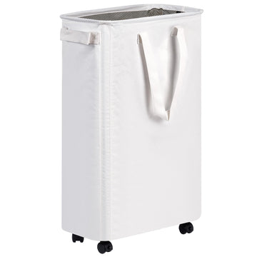 Slim Laundry Hamper with Wheels, Rolling Laundry Basket for Clothes, Small Laundry Basket and Laundry Room, 60L (12.7