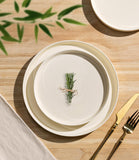 Ceramic Dinnerware Sets for 4, 12 Pieces Porcelain Lightweight Plates and Bowls Sets, Scratch Resistant Dish Set
