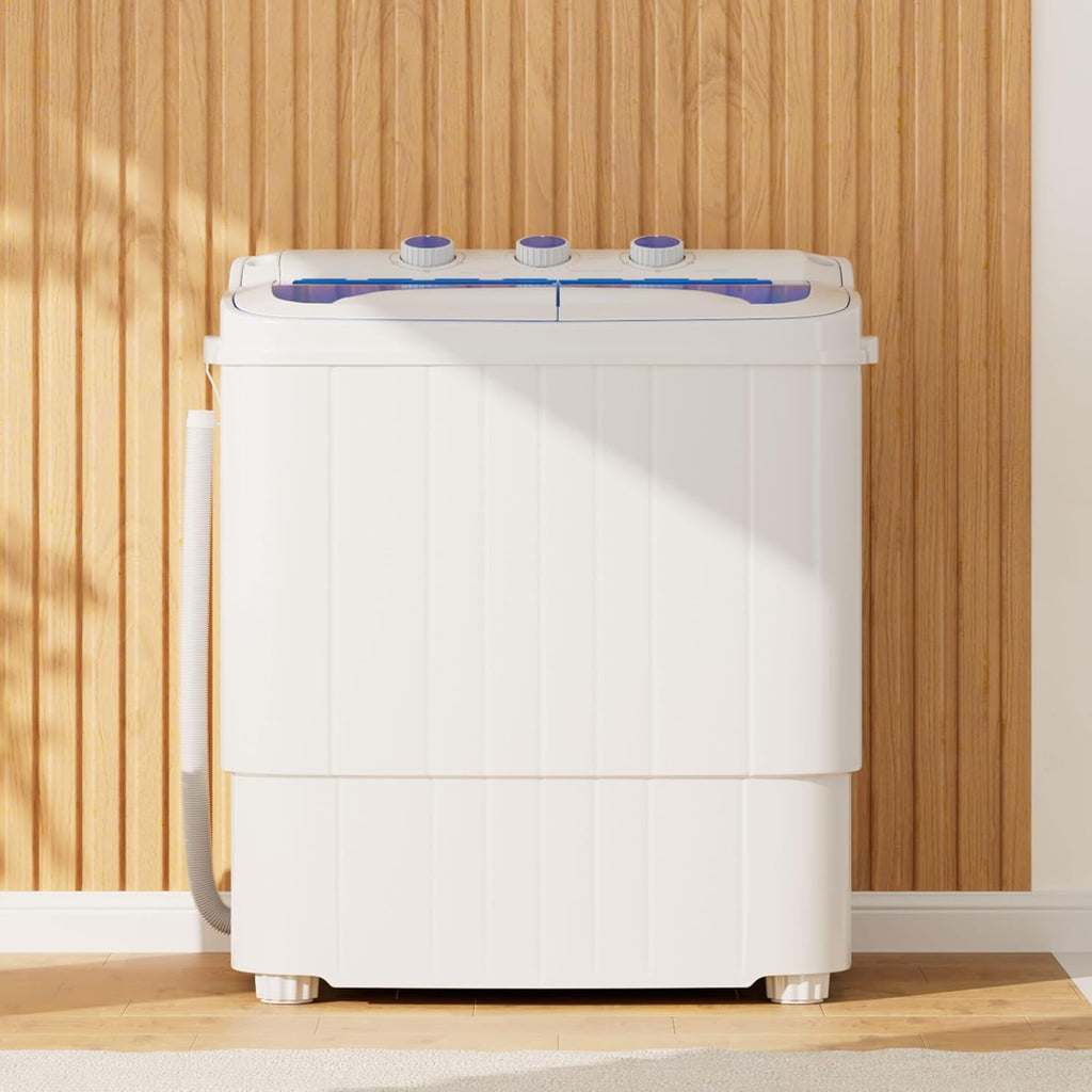 16Lbs Portable Washing Machine, Compact Single Tub Laundry Washer with Spin Dryer, Mini Semi-Automatic Washing Machine