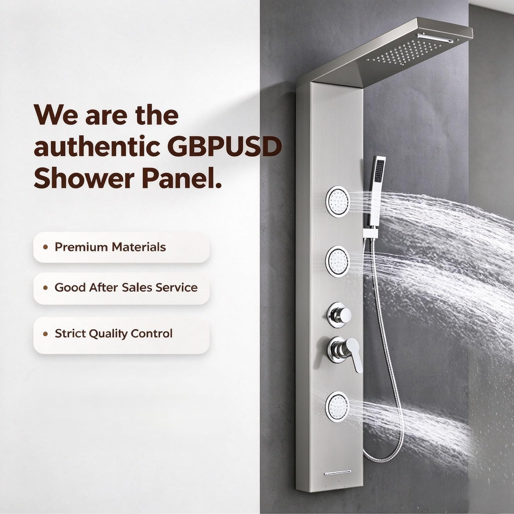 5-In-1Shower Panel Tower System-Brushed Black
