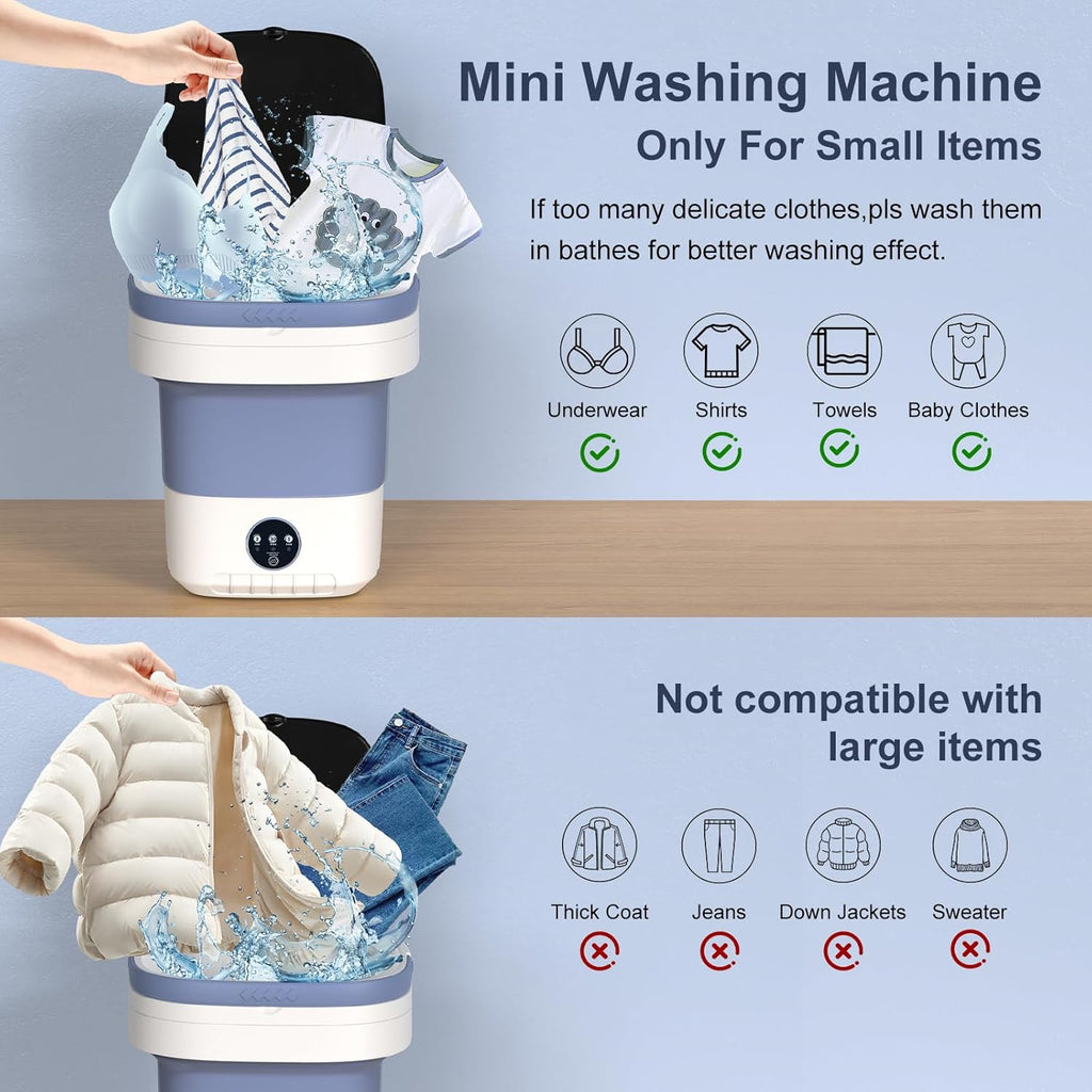 Portable Washing Machine, 12L Upgraded Mini Washing Machine With Spin Basket, Foldable Washer Cleaning for Underwear